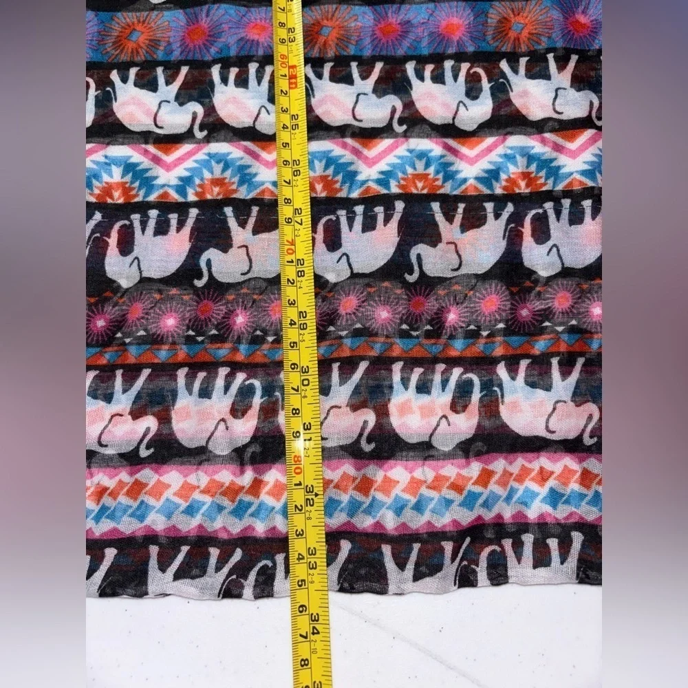 Vibrant Elephant Pattern Scarf